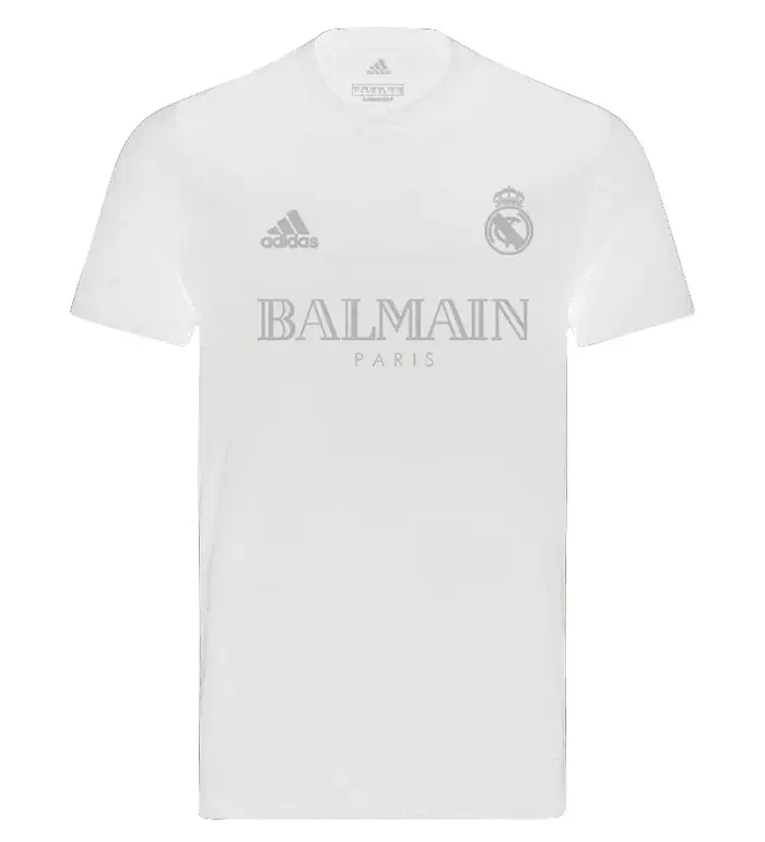 CAMISETA REAL  MADRID EDICIÓN LIMITADA BALMAIN PARIS BLANCA 24/25 HOMBRE