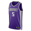 De'Aaron Fox Sacramento Kings Unisex 2023 NBA Jersey - Icon Edition - Purple